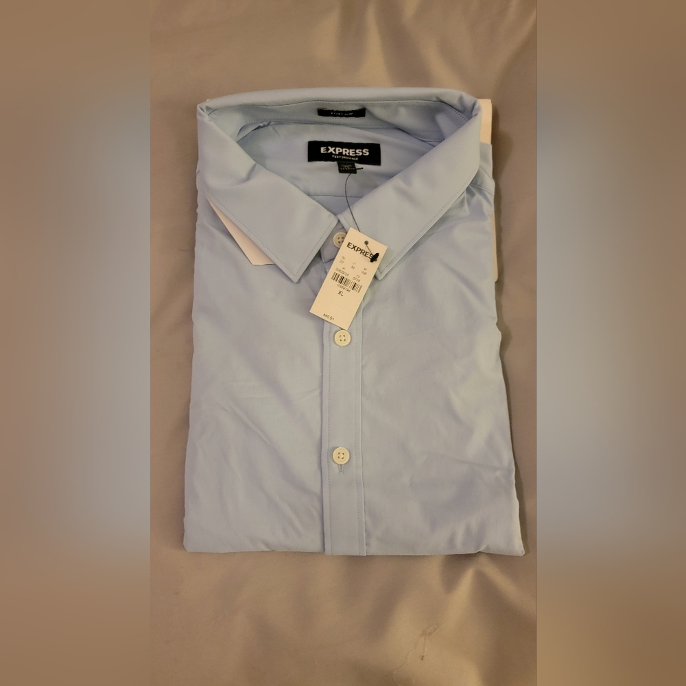 Express men's performance button down NWT